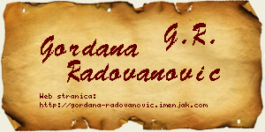 Gordana Radovanović vizit kartica